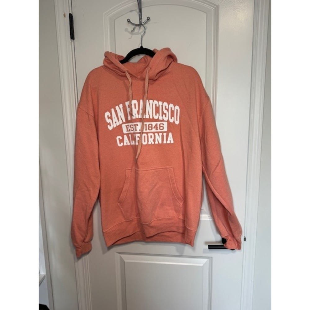 San Francisco‎ California Hoodie Coral Pink Graphic Sweatshirt L